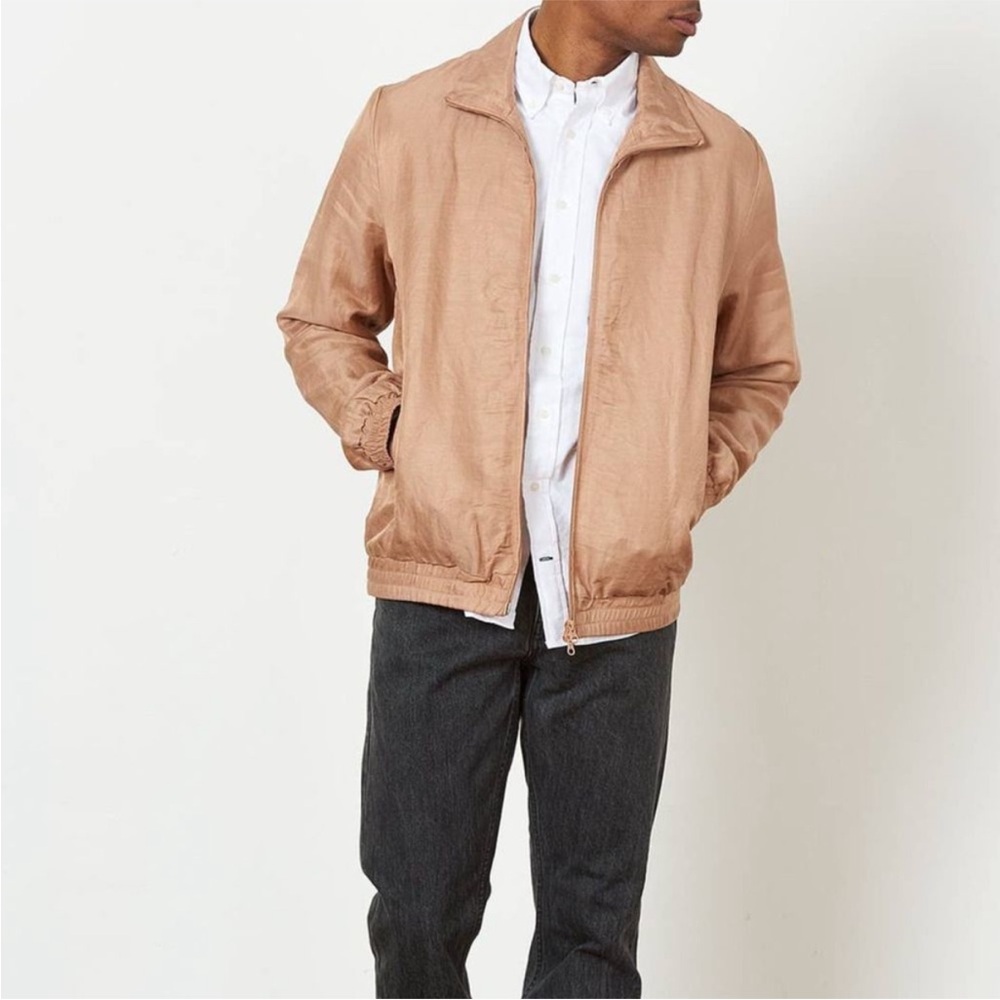 Saturdays Light Brown Nylon Zip Up